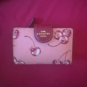 Coach Pink Cherry Pattern Wallet